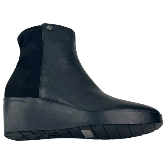 VIONIC Skylar Black Leather Wedge Ankle Boots Booties Womens Size 9 New $160 - Picture 6 of 12